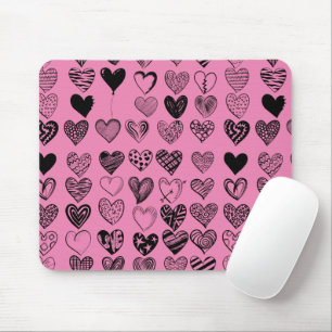 Adorable Black Heart Scribe Zeichnend Maus Pad Mousepad