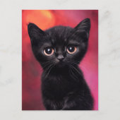 Adorable Black Kitten Postkarte (Vorderseite)