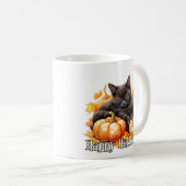 Adorable Black Kitty Cat Napping Kaffeetasse (VorderseiteRechts)