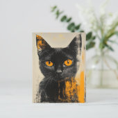 adorable black kitty postkarte (Stehend Vorderseite)
