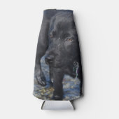 Adorable Black Lab Welpenhund Flaschenkühler (Vorderseite)