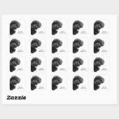 ©Adorable Black Poodle Puppy Custom Square Sticker (Blatt)