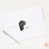 ©Adorable Black Poodle Puppy Custom Square Sticker (Umschlag)