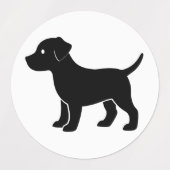 Adorable Black Puppy Silhouette Vinyl Etiketten (Design 2)