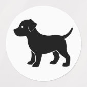 Adorable Black Puppy Silhouette Vinyl Etiketten (Design 1)