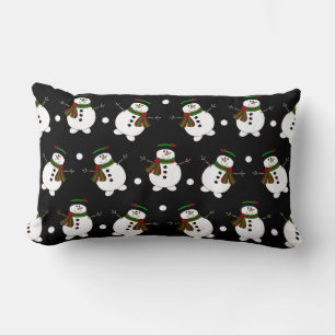 Adorable Black Snowman Pillow Lendenkissen
