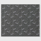 Adorable Black Spooky Niedlich Girly Bats Hallowee Geschenkpapier (Flach)