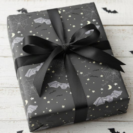 Adorable Black Spooky Niedlich Girly Bats Hallowee Geschenkpapier