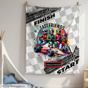 Adorable Blanket Formel 1 Boy Racing Geburtstag Fleecedecke