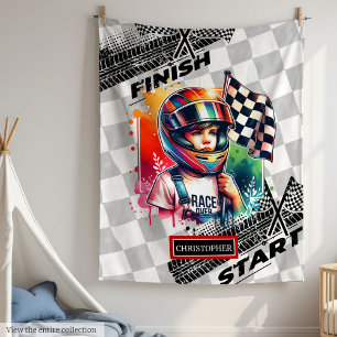 Adorable Blanket Formel 1 Boy Racing Geburtstag Fleecedecke