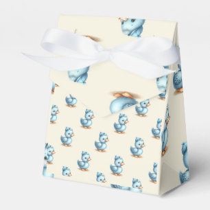 Adorable blaue Enten tragen eine Kappe Geschenkschachtel