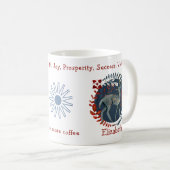 Adorable blaue Hirsche und Pflanze. Einzigartig un Kaffeetasse (VorderseiteRechts)