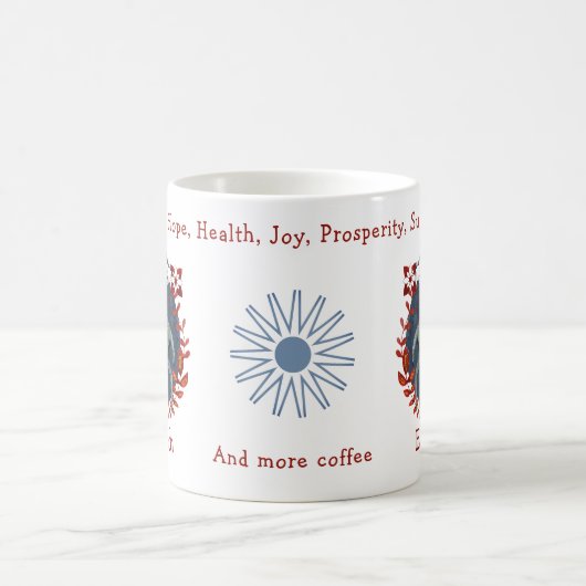 Adorable blaue Hirsche und Pflanze. Einzigartig un Kaffeetasse (Mittel)