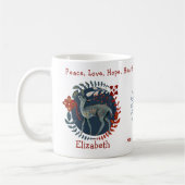 Adorable blaue Hirsche und Pflanze. Einzigartig un Kaffeetasse (Links)