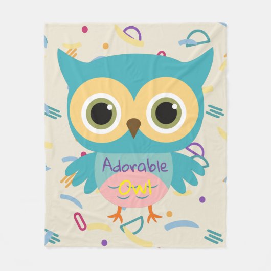 Adorable blaue Uhpastellfarben Kinder Fleecedecke (Vorderseite)
