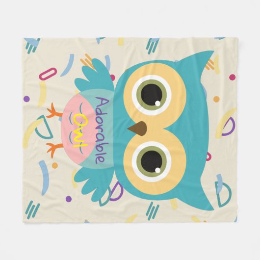 Adorable blaue Uhpastellfarben Kinder Fleecedecke (Vorderseite (Horizontal))