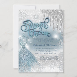 Adorable blaues Kleid silber glänzende Tropfen omb Einladung