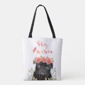 Adorable Bleibe Phantastischer Mops Wasserfarben K Tasche (Rückseite)