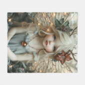Adorable Blonde Fairy Gold Glitter Wings Lights Fleecedecke (Vorderseite (Horizontal))