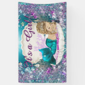 Adorable Blonde Mermaid Princess Baby Dusche Banner (Vertikal)