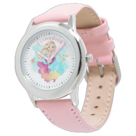 Adorable Blonde Ocean Mermaid PInk Girl's Armbanduhr