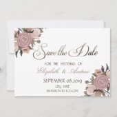 Adorable Bloral , Glitzer Hochzeit Speichern Sie d Save The Date (Vorderseite)