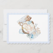 Adorable Blue Baby Boy Dusche für Neugeborene Einladung (Rückseite)