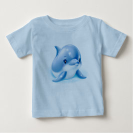 Adorable Blue Baby Dolphin Baby T-shirt