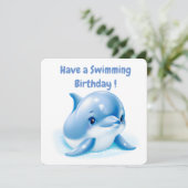 Adorable Blue Baby Dolphin Feiertagskarte (Stehend Vorderseite)