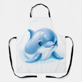 Adorable Blue Baby Dolphin Schürze (Vorderseite)