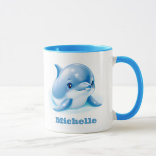 Adorable Blue Baby Dolphin Tasse