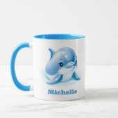 Adorable Blue Baby Dolphin Tasse (Links)