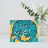 Adorable Blue Cat Postkarte (Stehend Vorderseite)