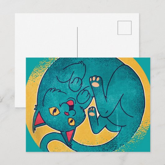 Adorable Blue Cat Postkarte (Vorne/Hinten)