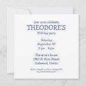 Adorable Blue Creature mit Balloons Einladung (Rückseite)