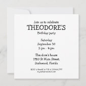 Adorable Blue Creature mit Balloons Einladung (Rückseite)