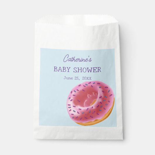 Adorable Blue Donut Baby Dusche Geschenktütchen (Vorderseite)