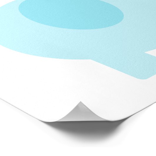 Adorable Blue Elephant and Bird Poster (Ecke)