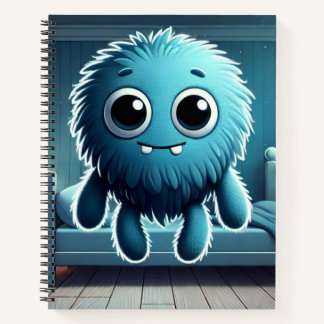 Adorable Blue Fluffy Creature Notizblock