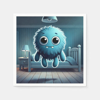 Adorable Blue Fluffy Creature Serviette
