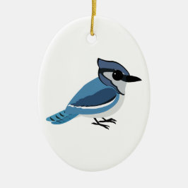 Adorable Blue Jay Keramik Ornament