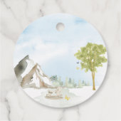 Adorable Blue Mountain Aquarellbären Geschenkanhänger (Rückseite)