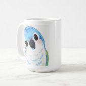 Adorable Blue Parrot Keramik Tasse (Vorderseite Links)