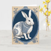 Adorable Blue Rabbit Jeden Anlaß Grußkarte Karte (Gelbe Blume)