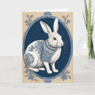Adorable Blue Rabbit Jeden Anlaß Grußkarte Karte
