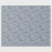 Adorable Blue Spookoky Niedliche Fledermäuse Hallo Geschenkpapier (Flach)