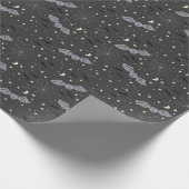 Adorable Blue Spookoky Niedliche Fledermäuse Hallo Geschenkpapier (Ecke)