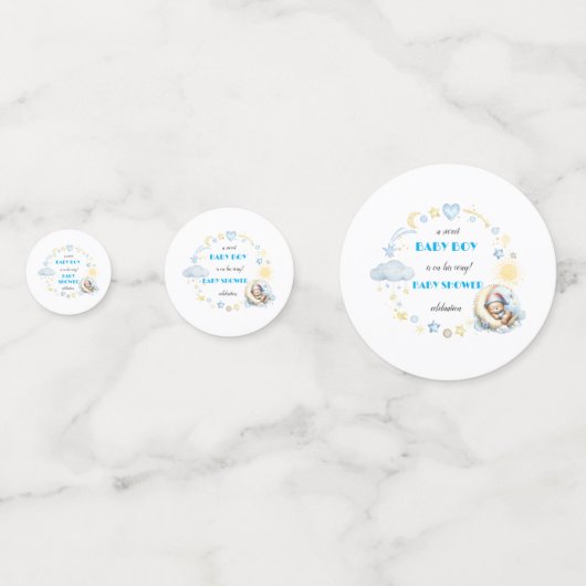 Adorable Blue Table Confetti Konfetti (Vorderseiten)