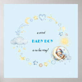 Adorable Blue Table Confetti Poster