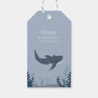 Adorable Blue Under Sea Manta Ray Geburtstag Geschenkanhänger